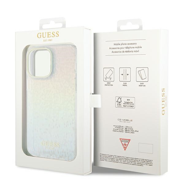 Guess GUHCP13XHDECMI Apple iPhone 13 Pro Max hardcase IML Faceted Mirror Disco Iridescent multicoloured