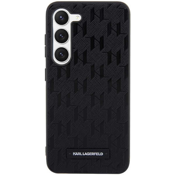 Karl Lagerfeld KLHCS23SSAKLHPK Samsung Galaxy S23 hardcase black Saffiano Mono Metal Logo