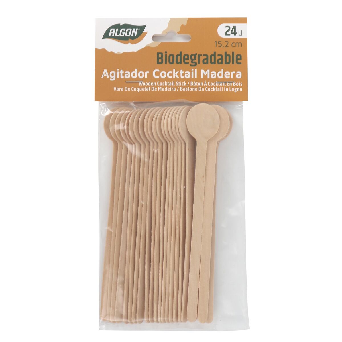 Set of Spoons Algon Wood 15,2 cm 24 Pieces (18 Units)