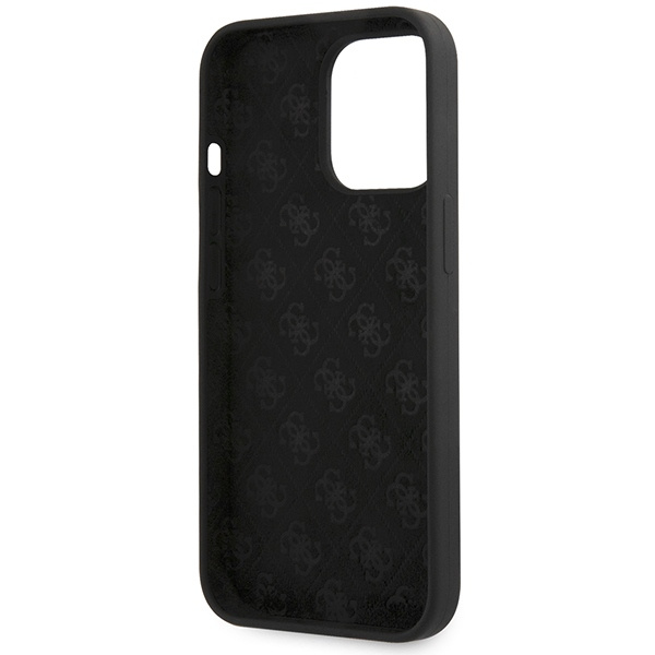 Guess GUHCP13XLSLMGBK Apple iPhone 13 Pro Max black hardcase Silicone Script Gold Logo