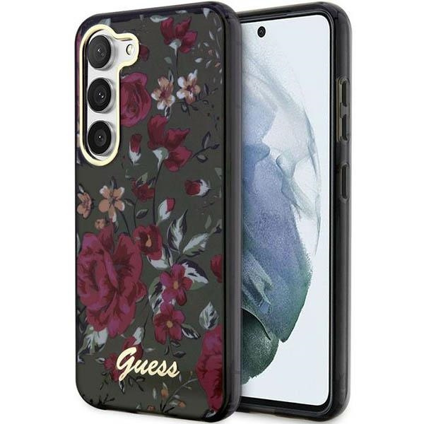 Guess GUHCS23SHCFWSA Samsung Galaxy S23 khaki hardcase Flower Collection