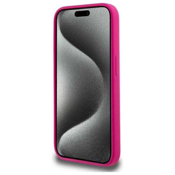 Karl Lagerfeld KLHMP15LSKHPPLF Apple iPhone 15 Pro hardcase Silicone Karl Head Print MagSafe fuschia