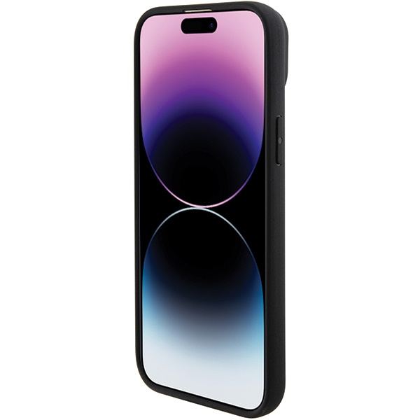 BMW BMHCP15SSLLBK Apple iPhone 15 Leather Hot Stamp black