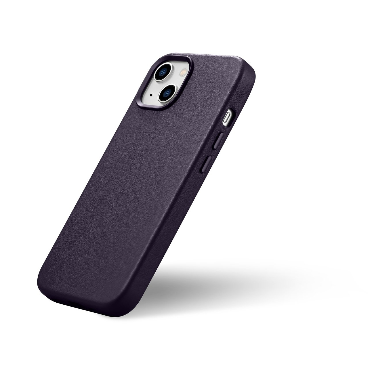 iCarer Case Leather MagSafe Apple iPhone 14 Plus dark purple