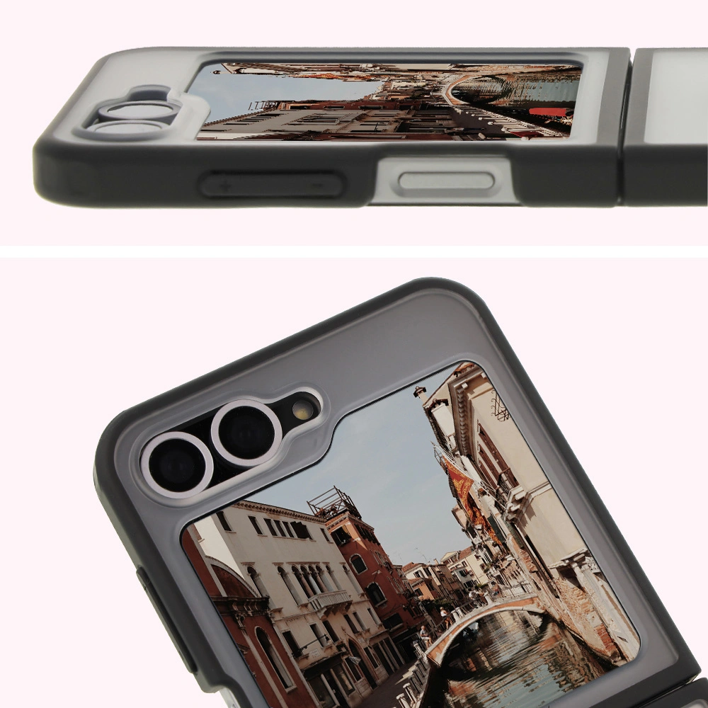 Bizon Case MatteO Samsung Galaxy Z Flip6 transparent with black frame