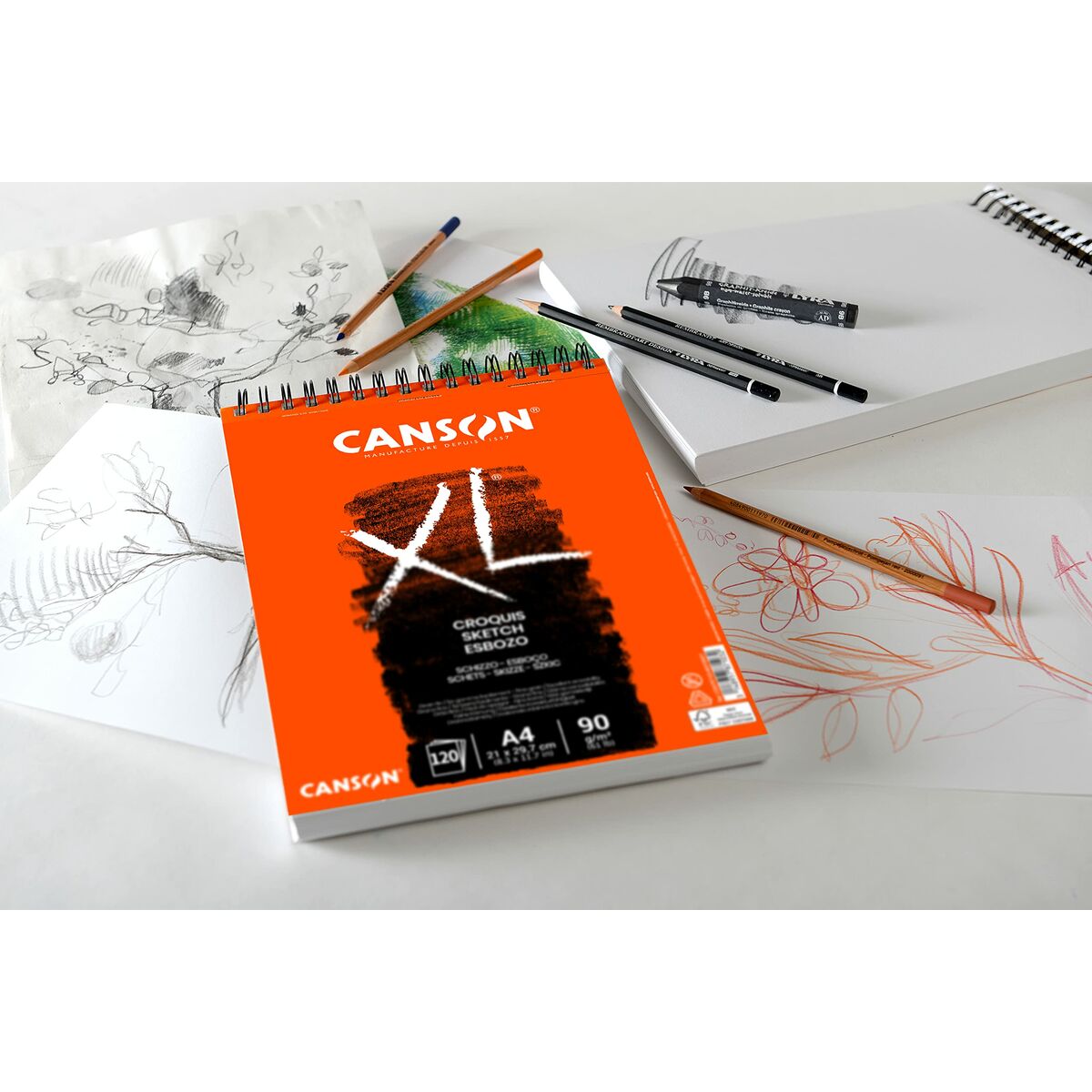 Drawing pad Canson XL Esboso 20 Sheets A4 5 Units 90 g/m² White Natural