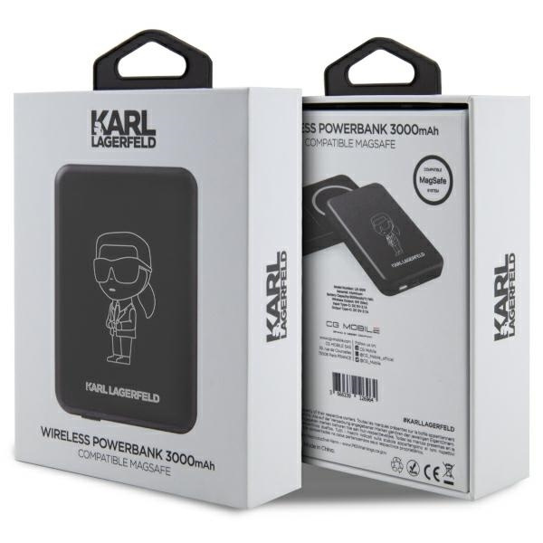 Karl Lagerfeld Wireless Charging Powerbank KLPBMKIOTTGK 5W 3000mAh black Ikonik MagSafe
