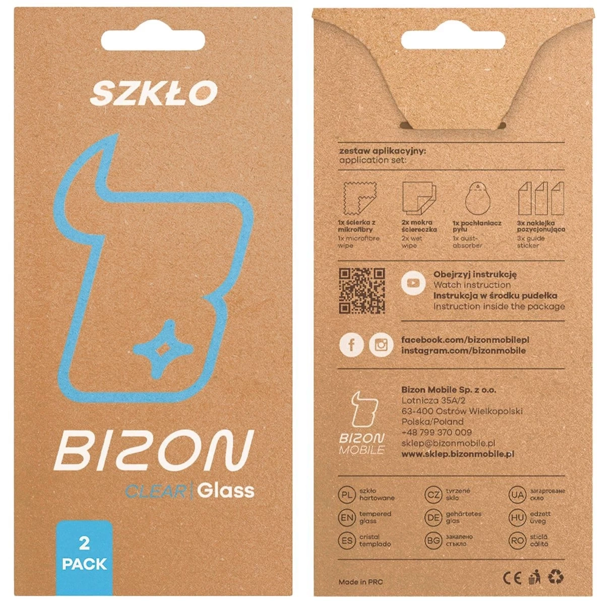 Szkło hartowane Bizon Glass Clear Duo do Samsung Galaxy S21 [2 PACK]
