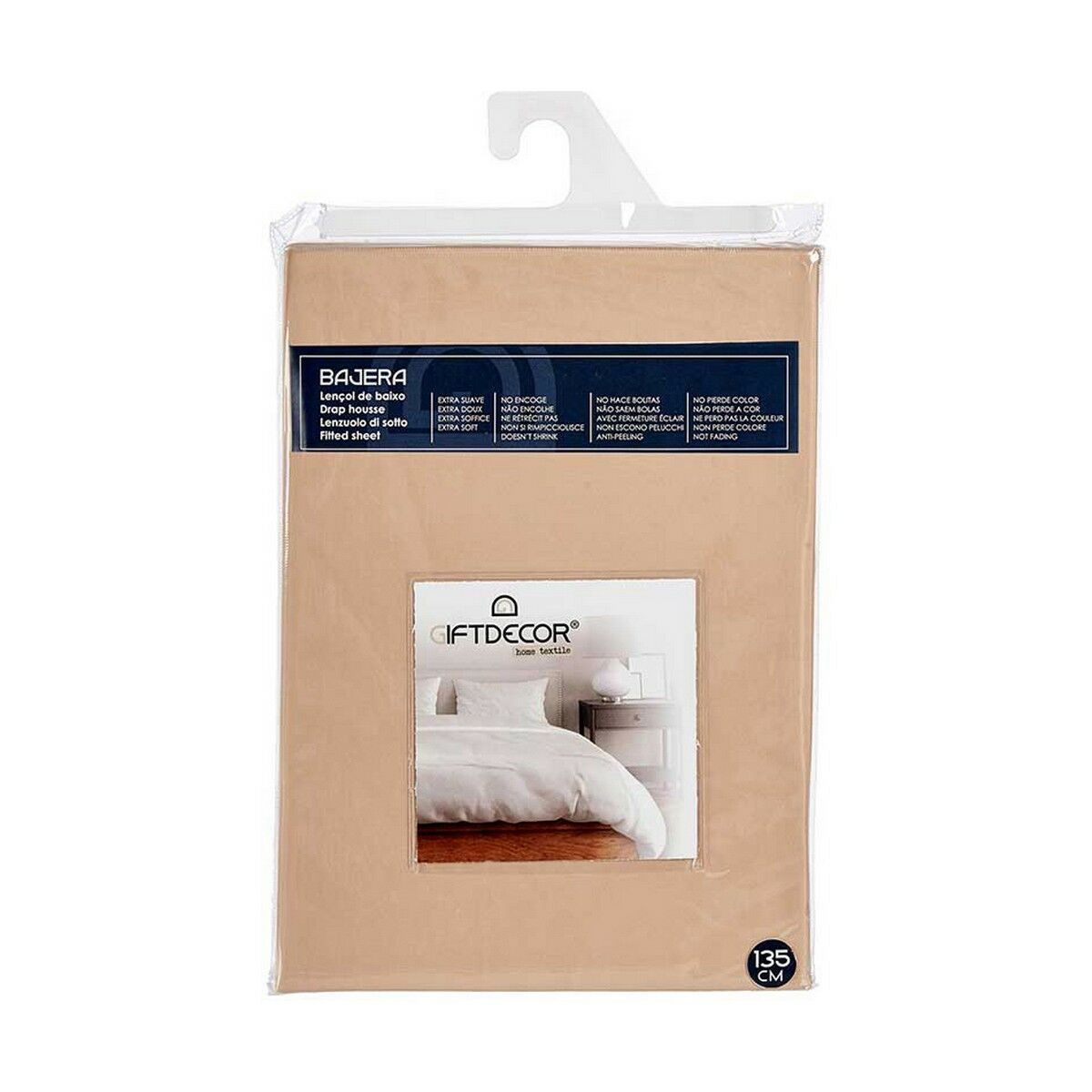 Fitted sheet 135 cm Beige (12 Units)