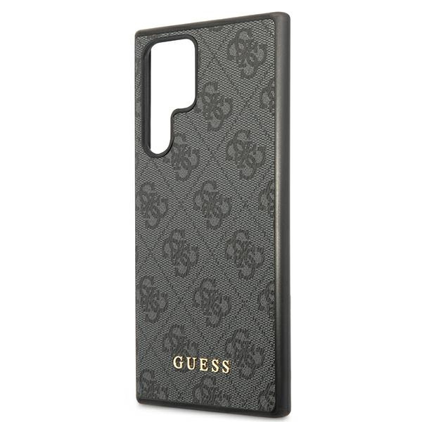 Guess GUHCS22LG4GFGR Samsung Galaxy S22 Ultra grey hard case 4G Metal Gold Logo