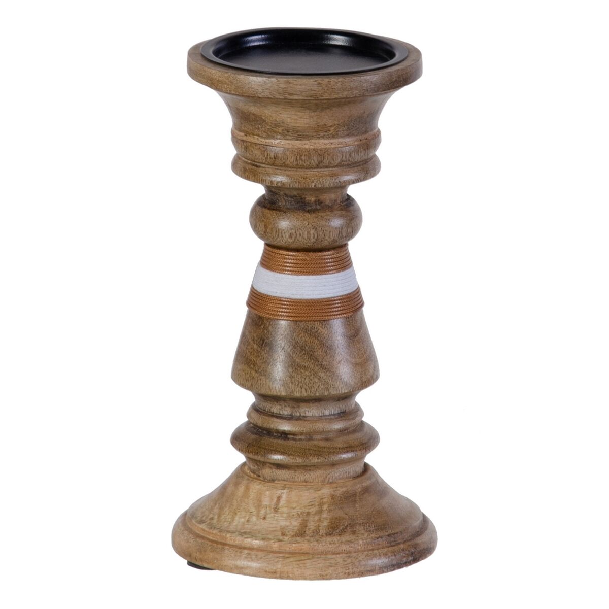 Candleholder Brown Mango wood 12 x 12 x 23 cm