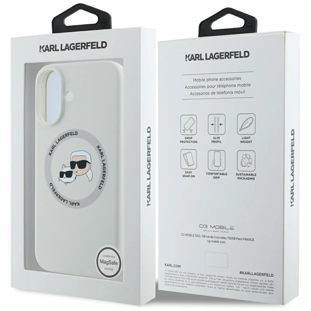 Karl Lagerfeld Silicone Double Heads And Circle MagSafe Apple iPhone 16 beige