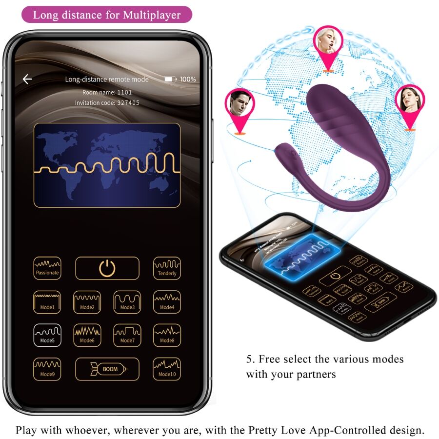 PRETTY LOVE - LEVIATHAN APP CONTROLLED VIBRATOR PURPLE PRETTY LOVE - LEVIATHAN APP CONTROLLED VIBRATOR PURPLE