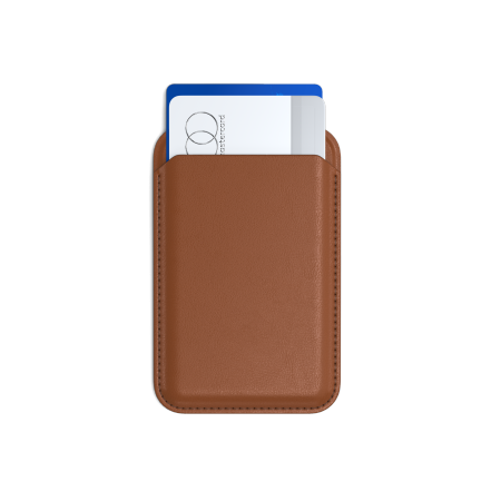 Satechi Vegan-Leather Wallet Stand do Apple iPhone MagSafe brown