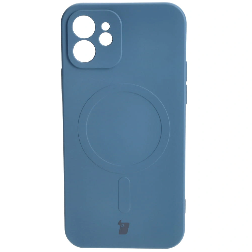 Bizon Case Silicone Magnetic Apple iPhone 12 navy blue