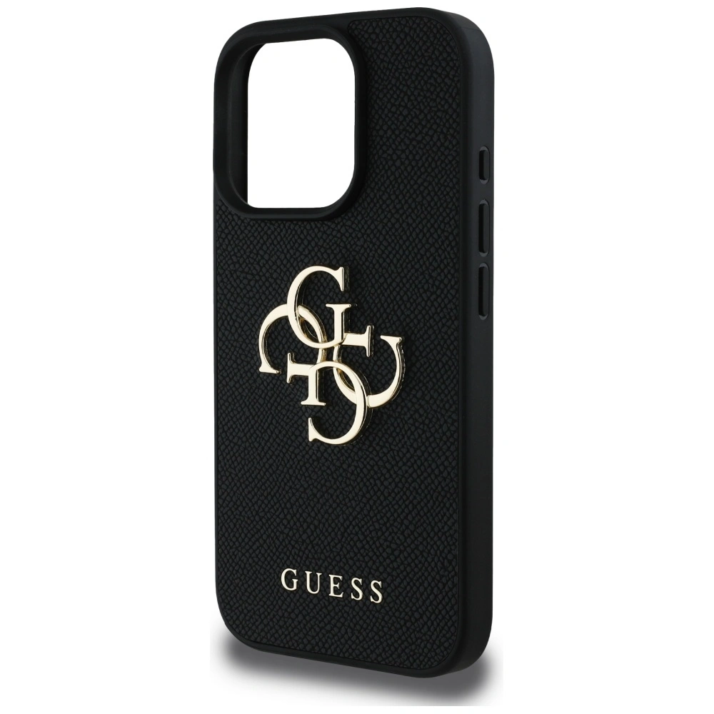 Guess Grained Big 4G Logo Small Classic Logo Apple iPhone 16 Pro black