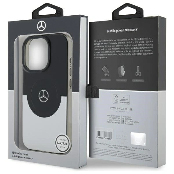 Mercedes MEHMP16L23HBIGK Apple iPhone 16 Pro hardcase Double Layer BiColor MagSafe black silver
