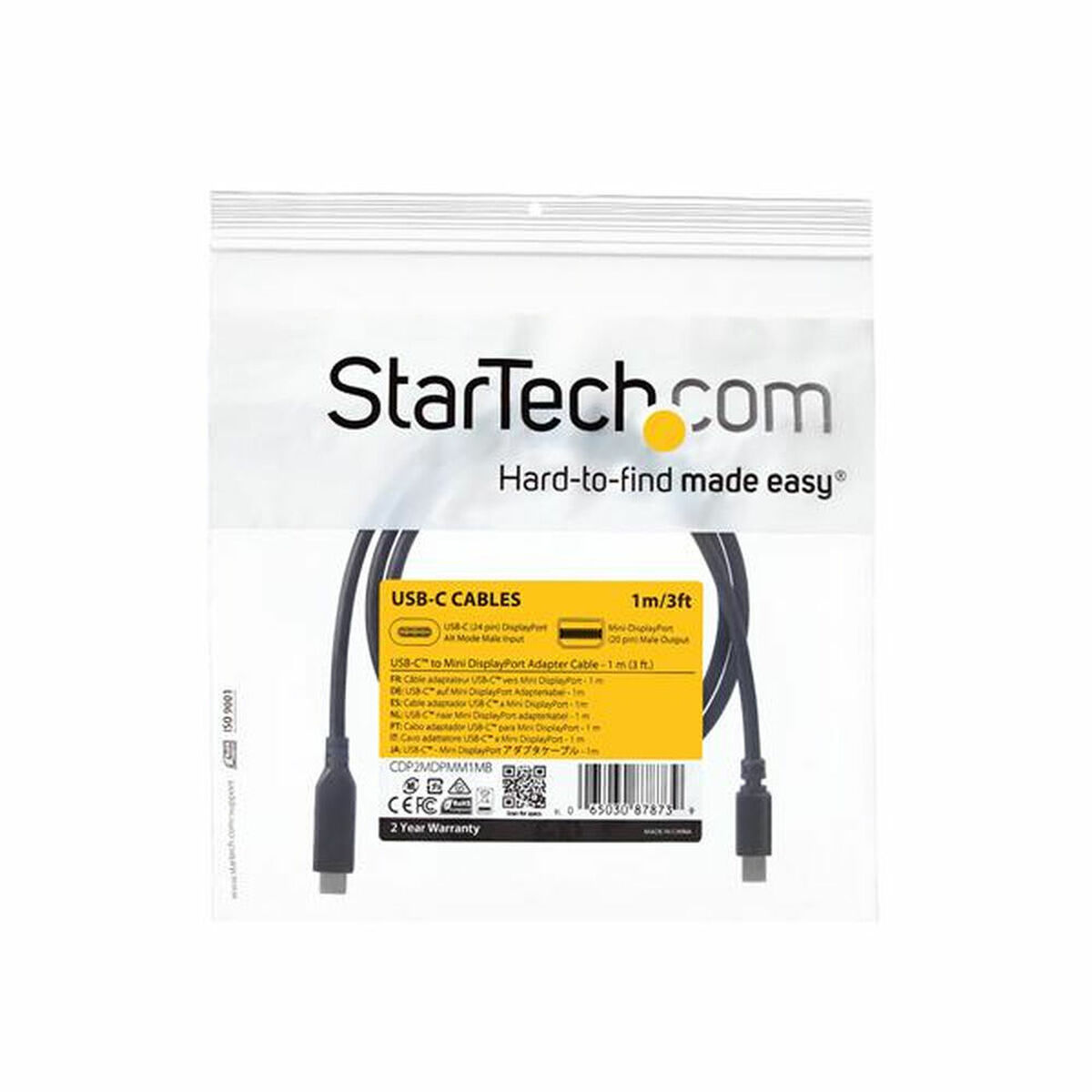 Adapter USB C na Mini DisplayPort Startech CDP2MDPMM1MB         Czarny 1 m