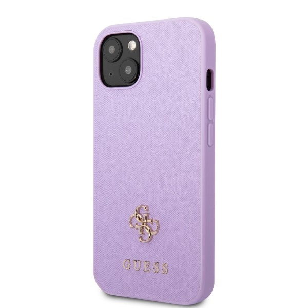 Guess GUHCP13SPS4MU Apple iPhone 13 mini purple hardcase Saffiano 4G Small Metal Logo