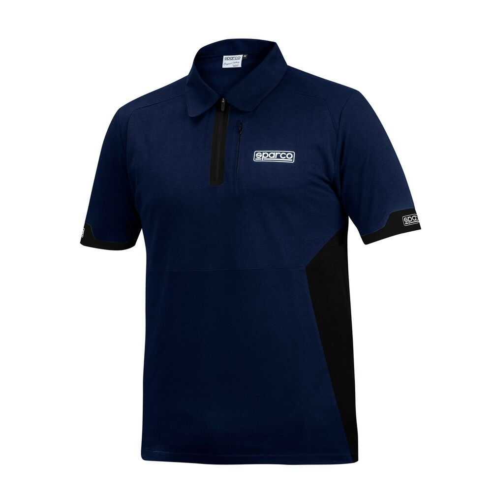 Men’s Short Sleeve Polo Shirt Sparco S01367BMNR2M Blue/Black M