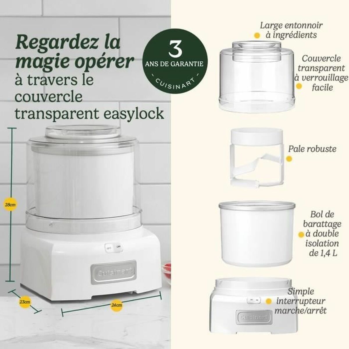 Ice Cream Maker Cuisinart ICE21E White Plastic 1,4 L