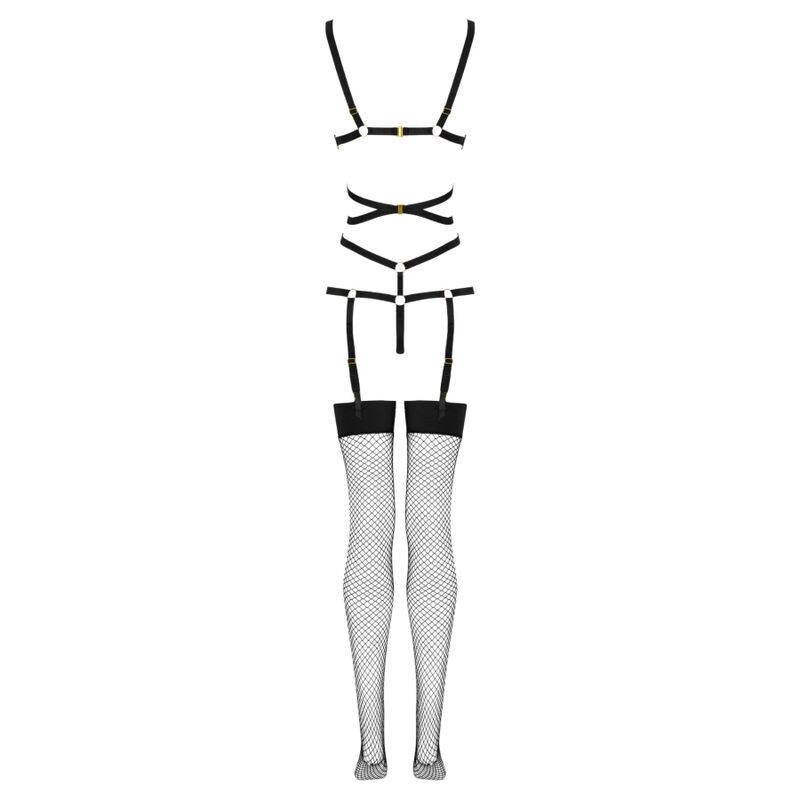 LIVCO CORSETTI FASHION - THIARA LC 20213 SET BODY + STOCKINGS BLACK L/XL