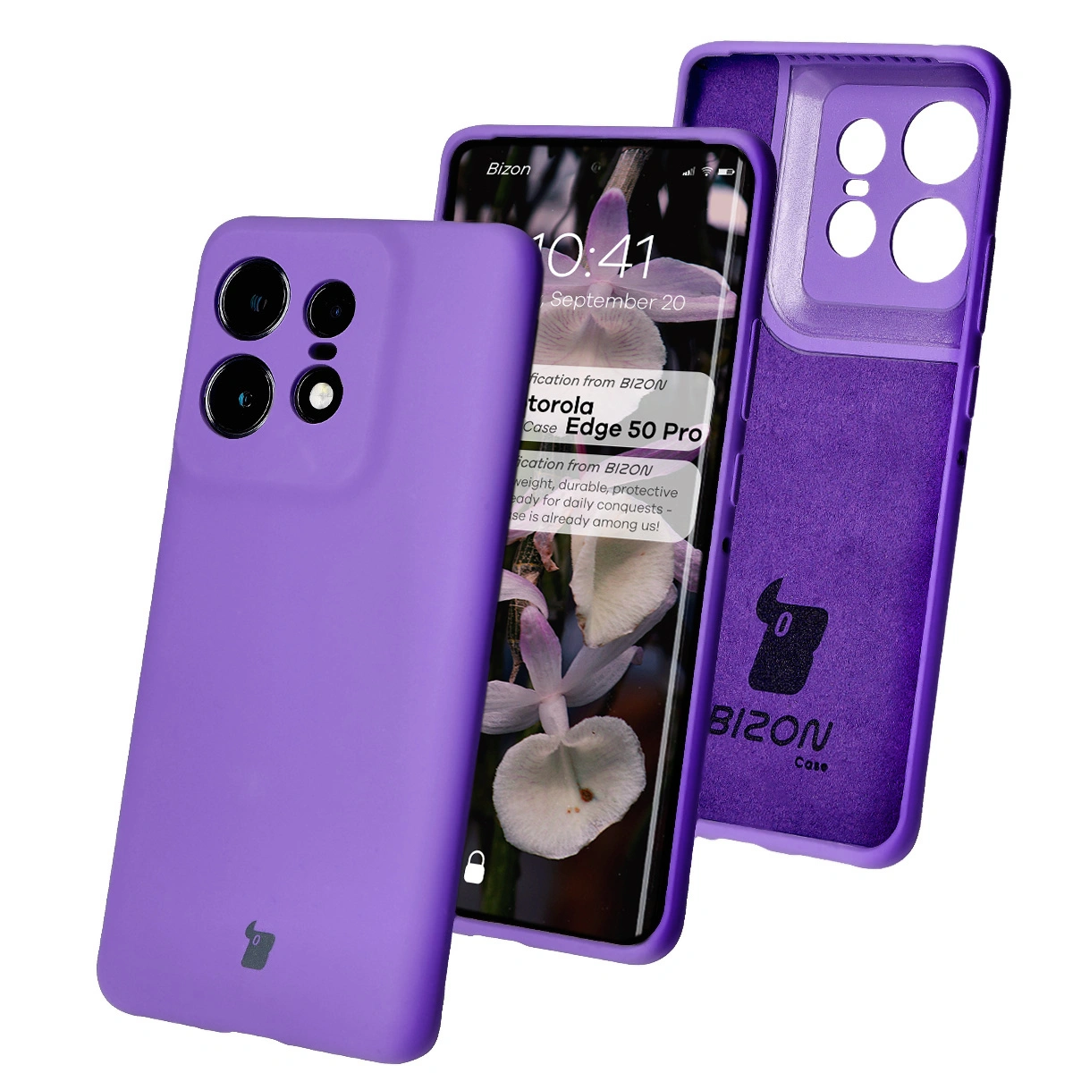 Bizon Soft Case Motorola Edge 50 Pro purple
