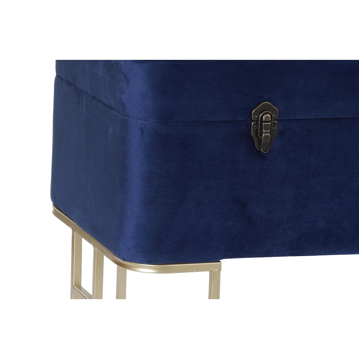 Hocker DKD Home Decor   Blau Gold Metall (90 x 40 x 47 cm)