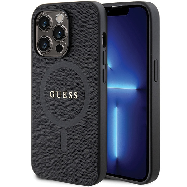 Guess GUHMP14XPSAHMCK Apple iPhone 14 Pro Max hardcase Saffiano MagSafe black