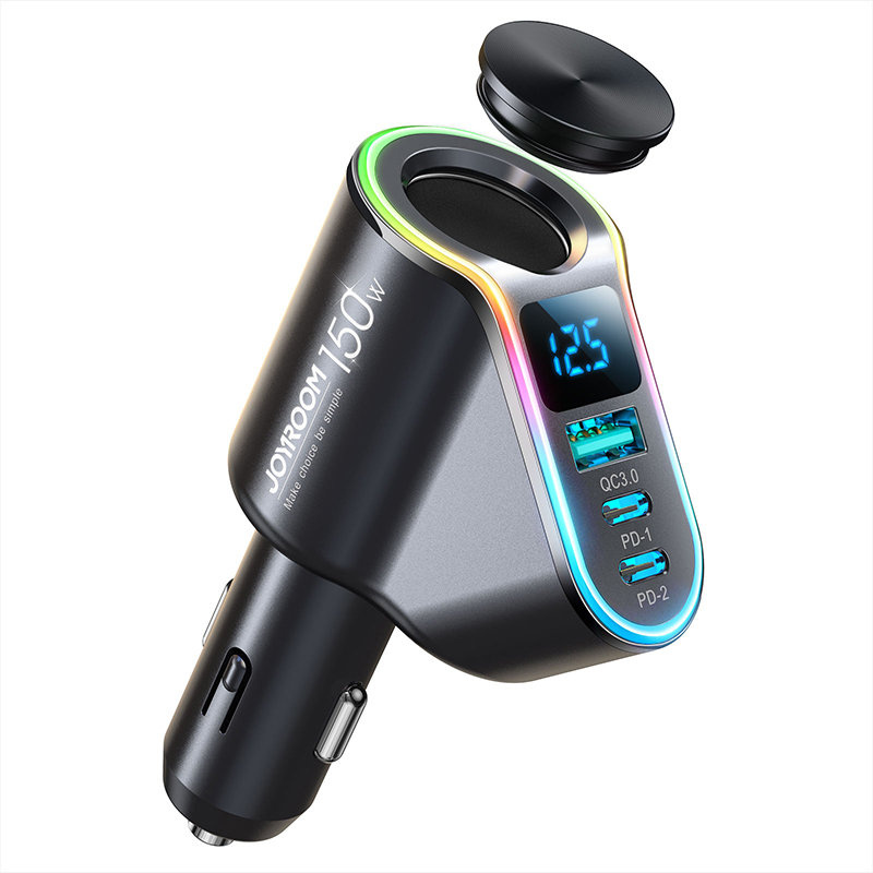 Joyroom Car Charger 4w1 USB-A QC 3.0/2xUSB-C PD 150W black (JR-CL21)