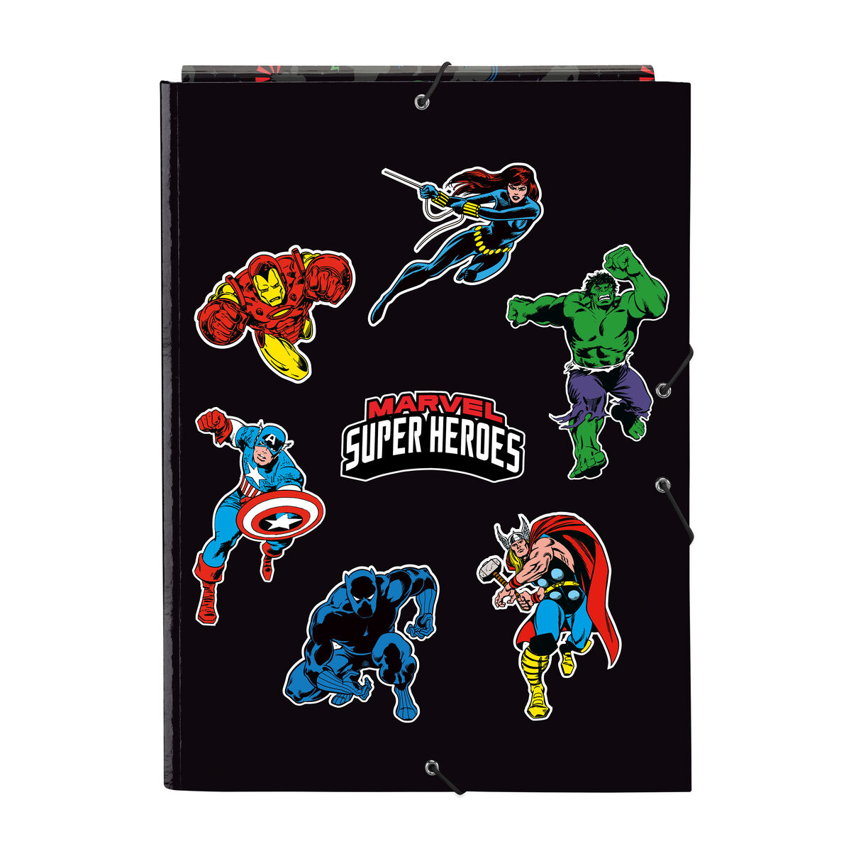 Organiser Folder The Avengers Super heroes Black A4