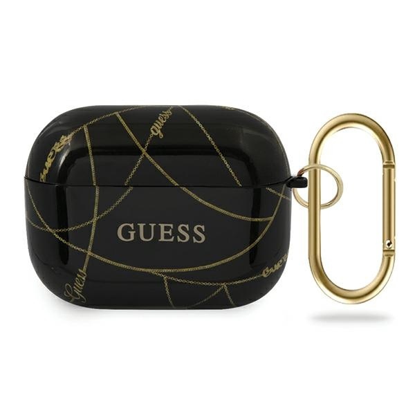 Guess GUACAPTPUCHBK Apple AirPods Pro cover black Gold Chain Collection