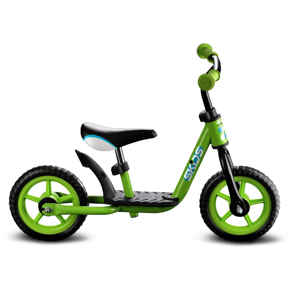 Children's Bike Skids Control Steel Green Nylon Footrest