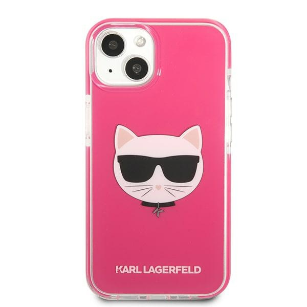Karl Lagerfeld KLHCP13STPECPI Apple iPhone 13 mini hardcase fuschia Choupette Head