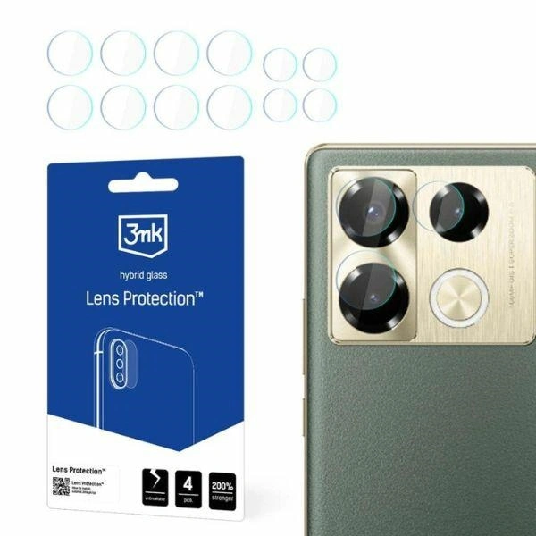 Hybrid glass for the camera lens 3MK Lens Protect Infinix Note 40 Pro [4 PACK]