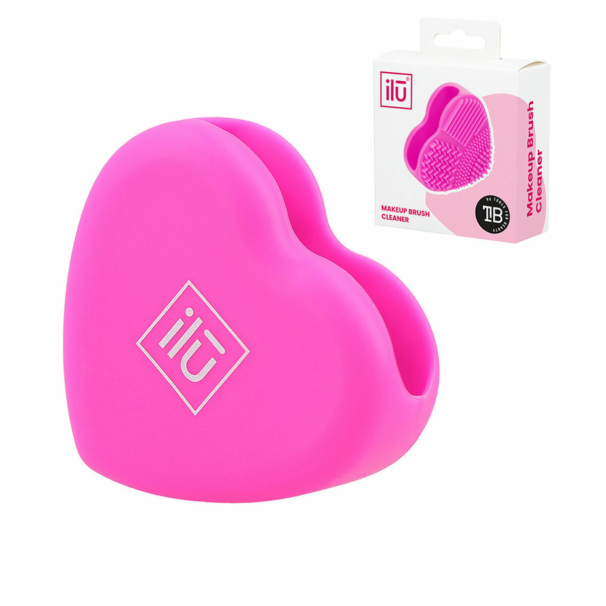 Make-up Brush Cleaner Ilū Heart Silicone Pink