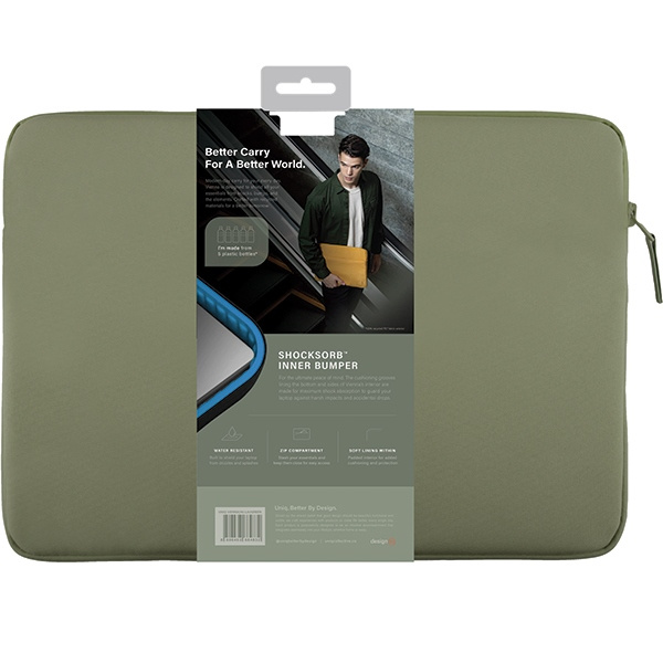 UNIQ Vienna laptop Sleeve 14 inch Waterproof RPET laurel green