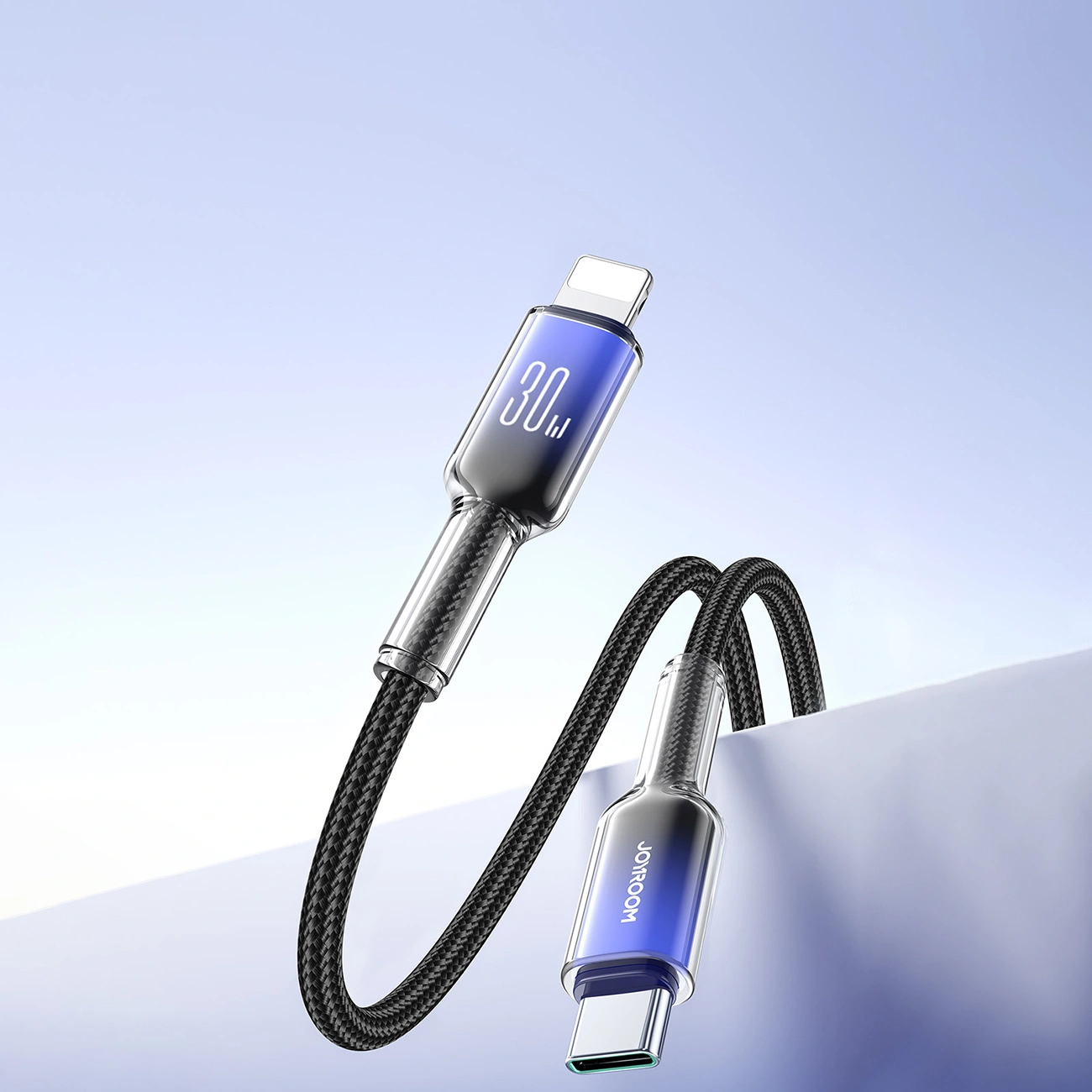 Joyroom S-A42 Crystal-Clear Series 30W USB-C / Lightning cable 1.2m black