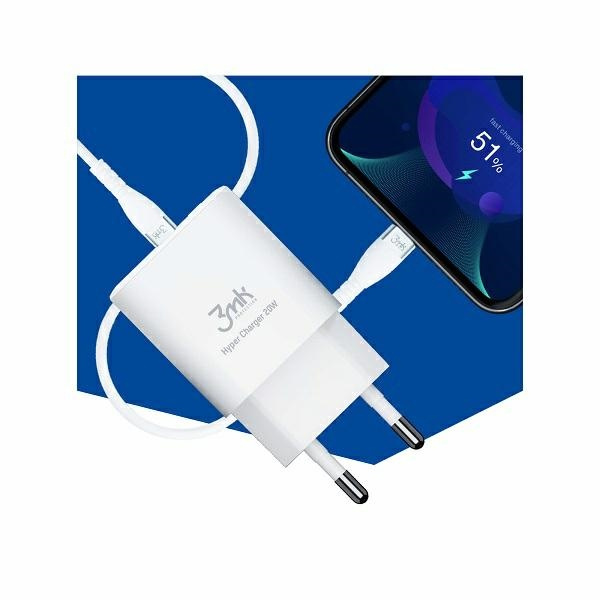 3MK HyperCharger 20W USB-C + USB-A PD 3.0 QC 3.0 white