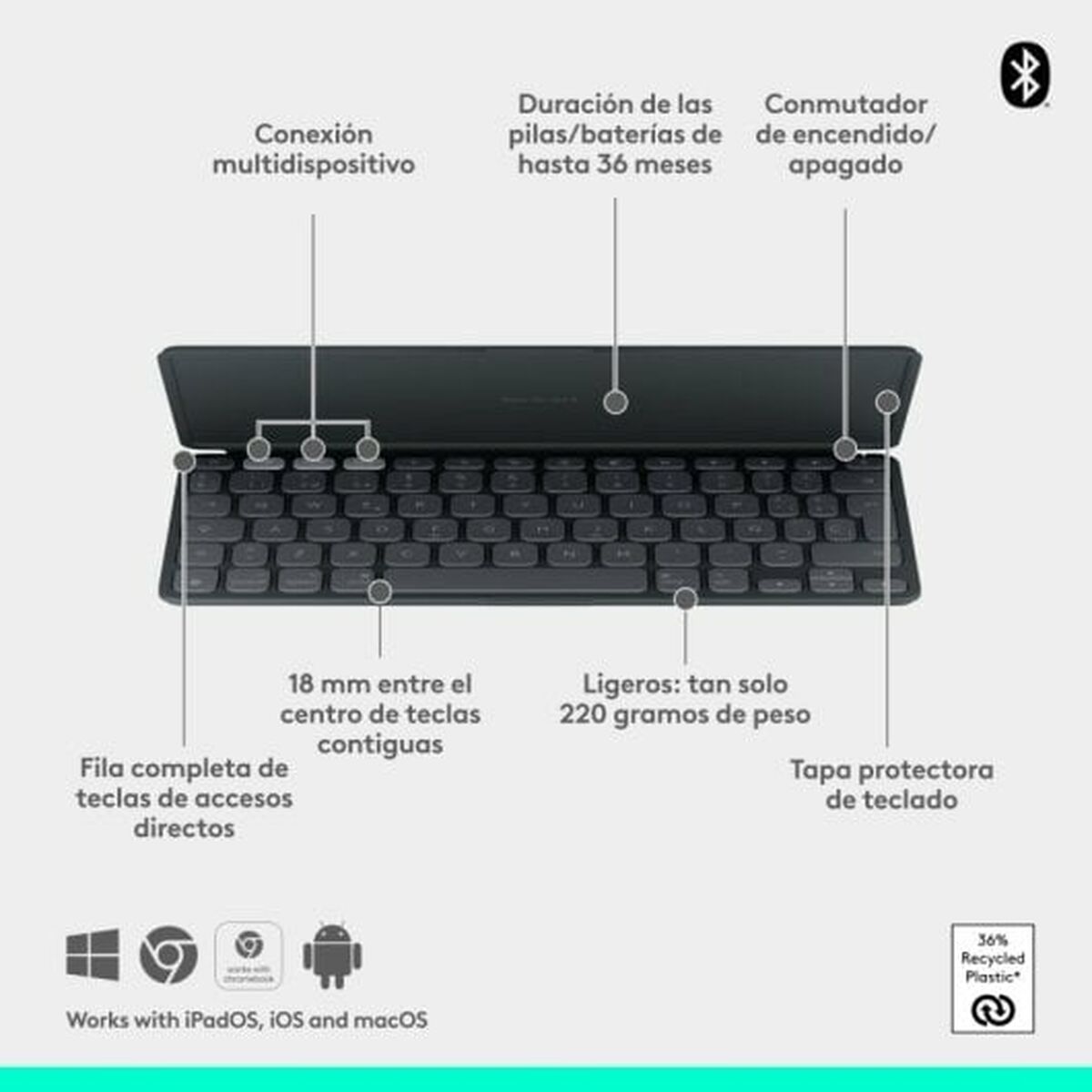 Bluetooth Keyboard Logitech 920-013010 Graphite