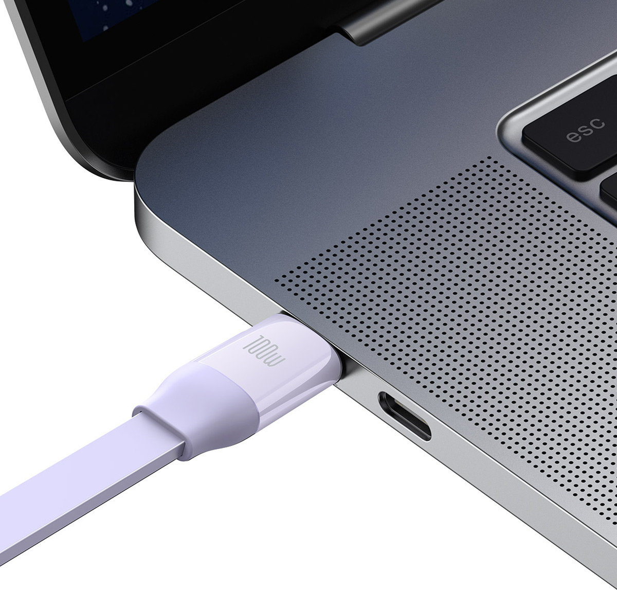 Baseus Bright Mirror 2 retractable cable 3in1 USB Type C - micro USB + Lightning + USB Type C 3.5A 1.1m purple