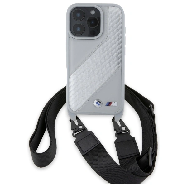 BMW BMHCP16L23PSCCG Apple iPhone 16 Pro hardcase M Edition Carbon Stripe & Strap grey