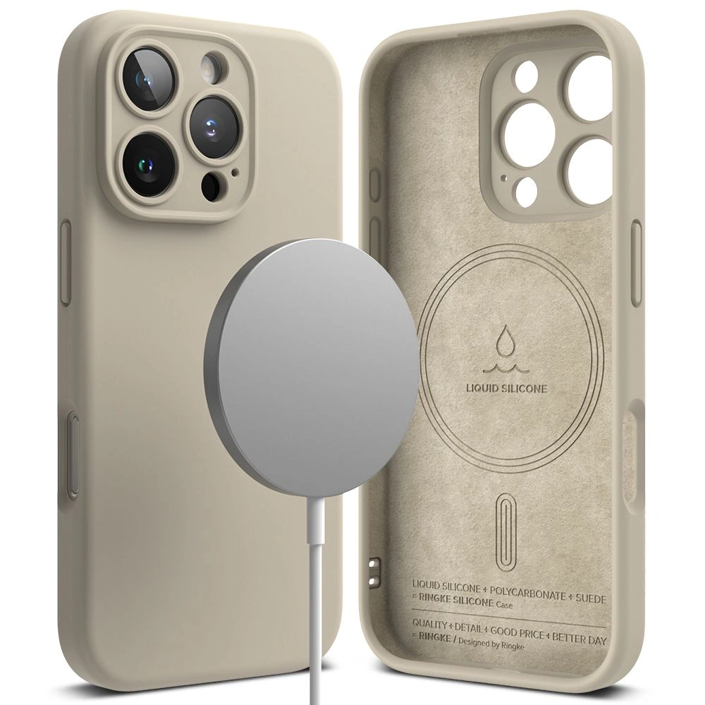 Case Ringke Silicone Magnetic MagSafe Apple iPhone 16 Pro Stone