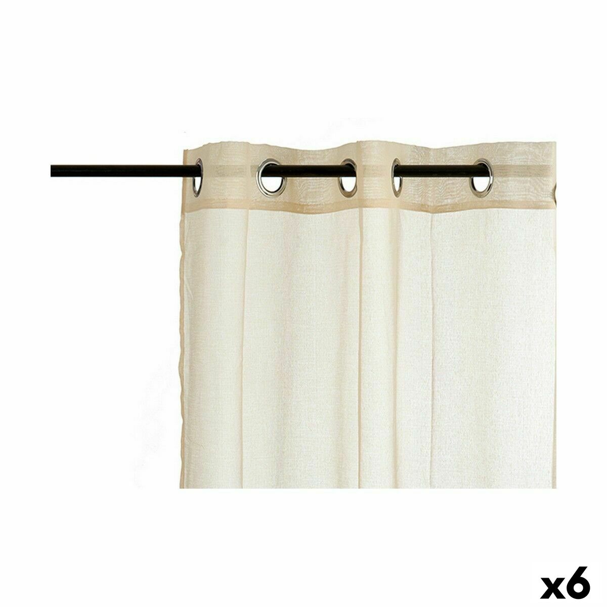 Curtain 140 x 260 cm Beige (6 Units)