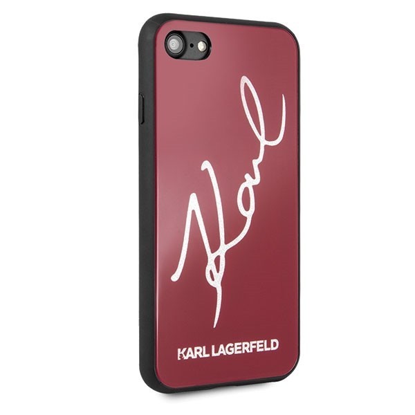 Karl Lagerfeld KLHCI8DLKSRE Apple iPhone SE 2022/SE 2020/8/7 red hard case Signature Glitter