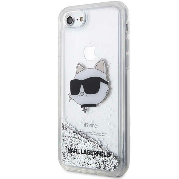 Karl Lagerfeld KLHCI8LNCHCS Apple iPhone SE 2022/SE 2020/8/7 silver hardcase Glitter Choupette Head