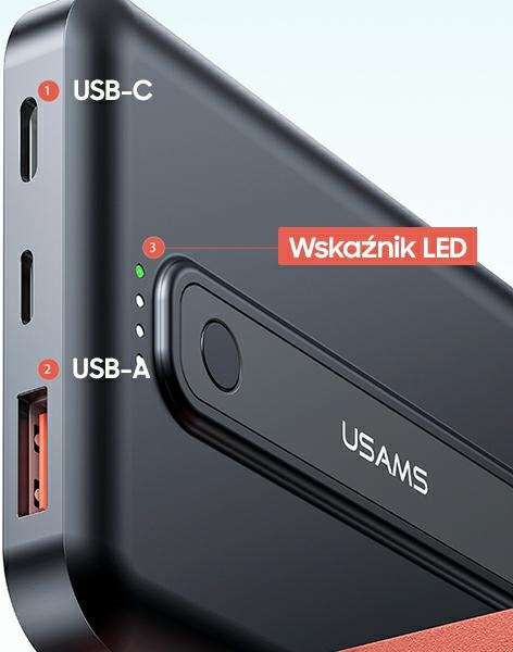 USAMS Powerbank PB64 10000mAh 20W QC3.0+PD Magnetic Wireless Fast Charge black 10KCD17301 (US-CD173)