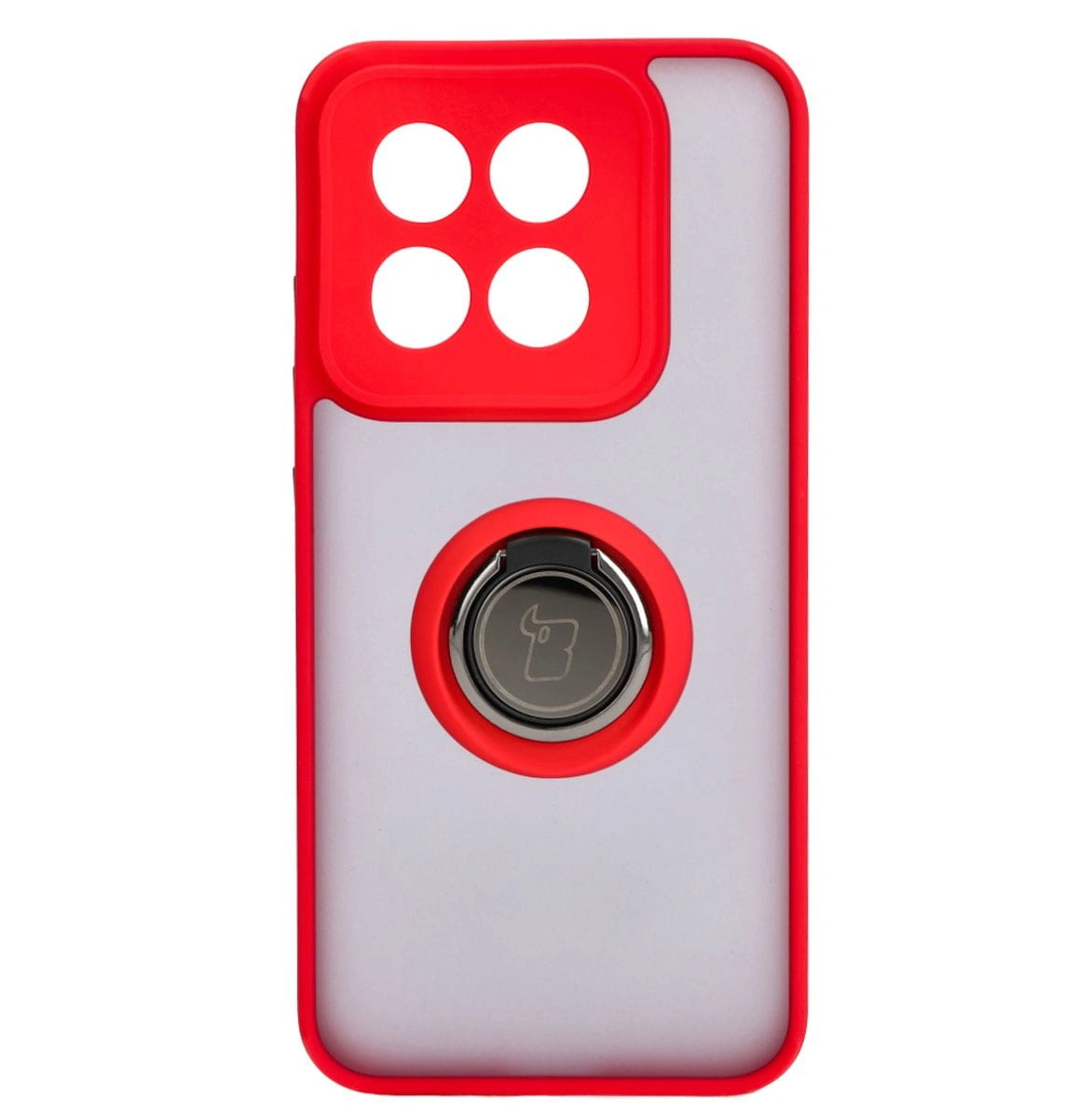 Bizon Case Hybrid Ring Xiaomi 14 smoky with a red frame