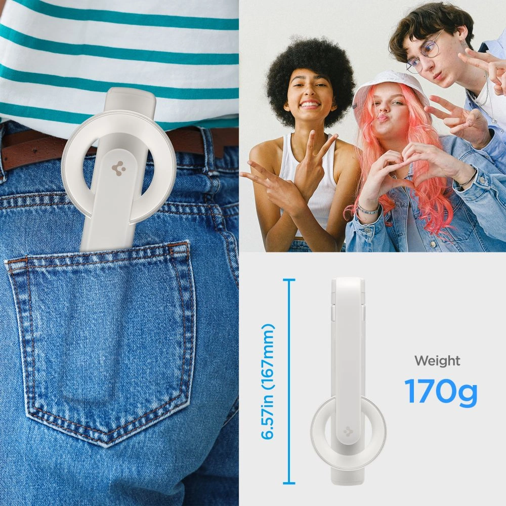 Spigen S571W MagSafe Bluetooth Selfie Stick Tripod Dune Beige