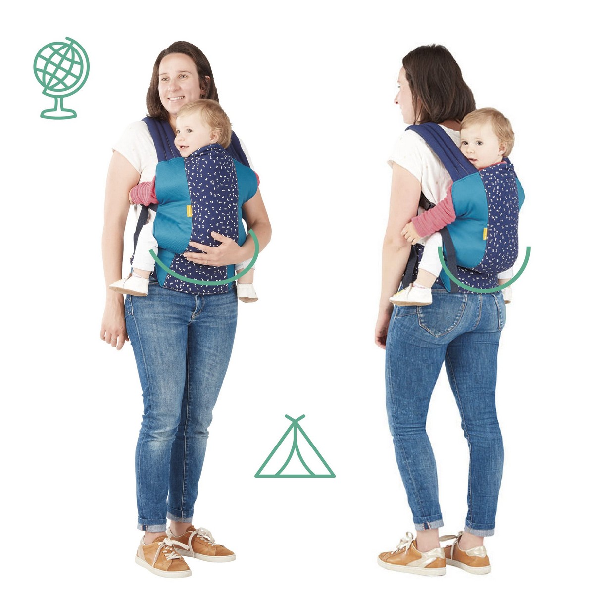 Baby Carrier Backpack Badabulle Easy & Go 15 kg Blue Ergonomic 0-4 Years